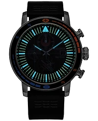 Citizen Eco-Drive Men's Chronograph Star Wars Rebel Starfighter Black Leather Strap Watch 44mm Box Set