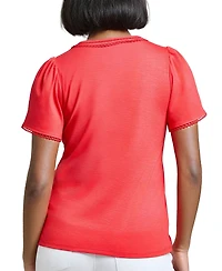 Jones New York Women's Split Neck Trim Top