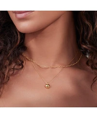 Puffed Heart Necklace & Stud Earrings Set