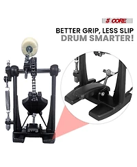 5 Core Bass Drum Pedal Mount Adjustable Felt Beater Head Single Chain Heavyduty Kick Drum Foot Pedal