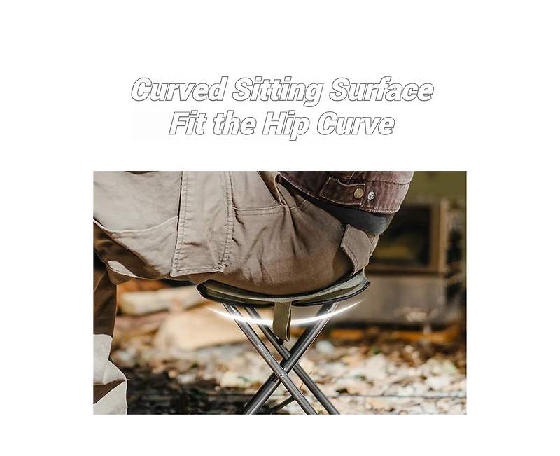 Naturehike, Folding Camping Stool , Portable Mini Camping Chair, Lightweight Aluminium Alloy Chair, Small Backpacking Stool with Thickened Seat Cushio