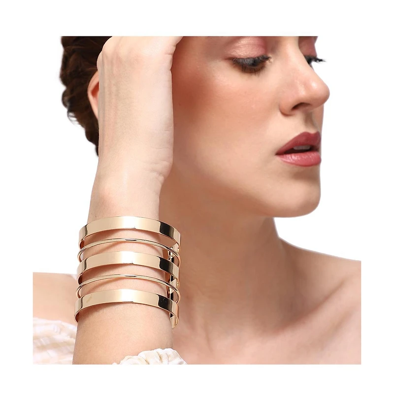 Sohi Gold-Plated Handcuff Bracelet