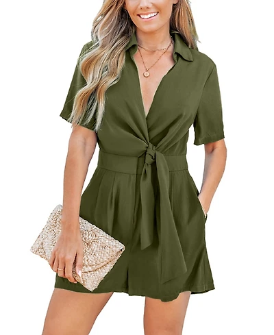 Cupshe Women's Elegant Allure Wrap Romper
