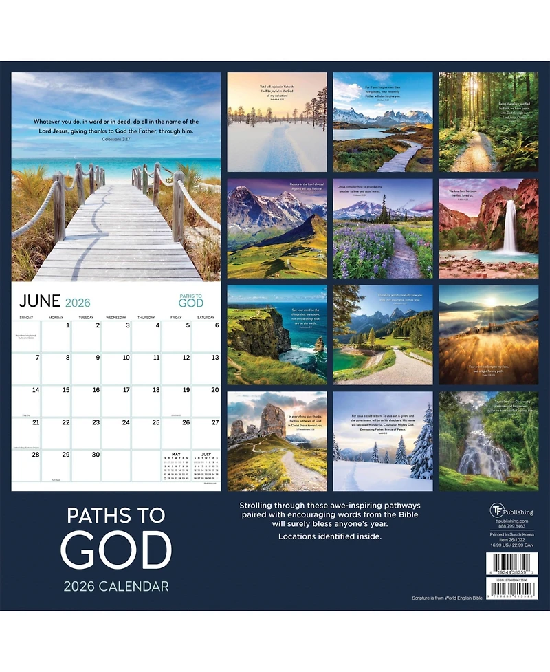 2026 Paths to God Wall Calendar