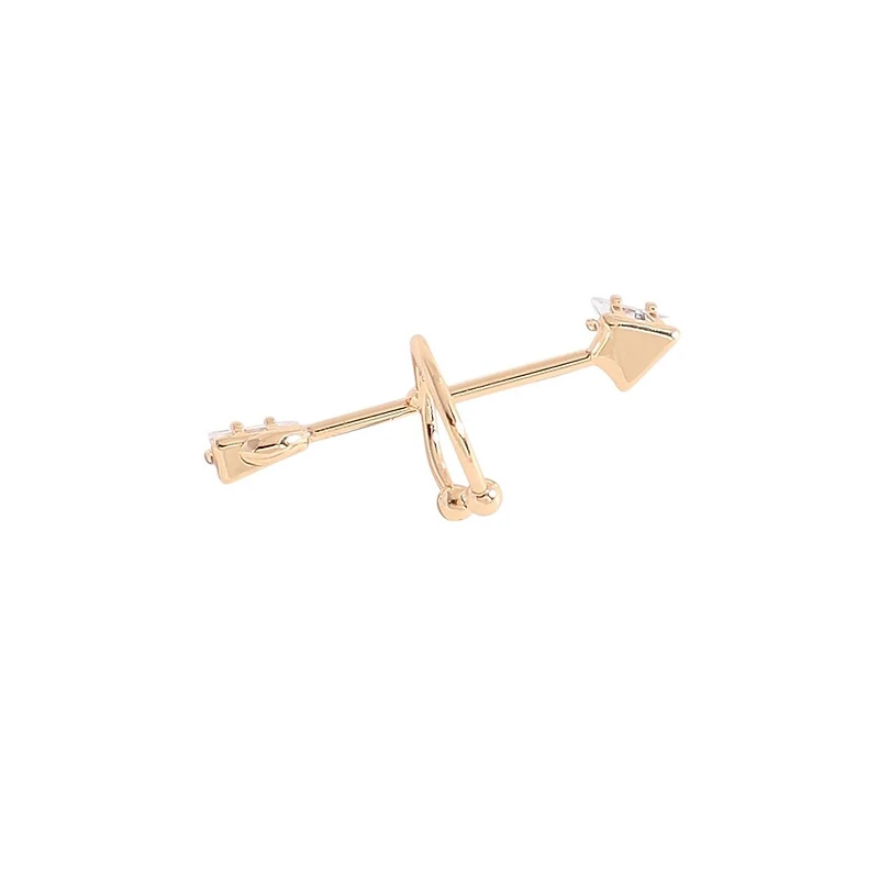 Sohi Gold-Plated Stones Cuff Earrings