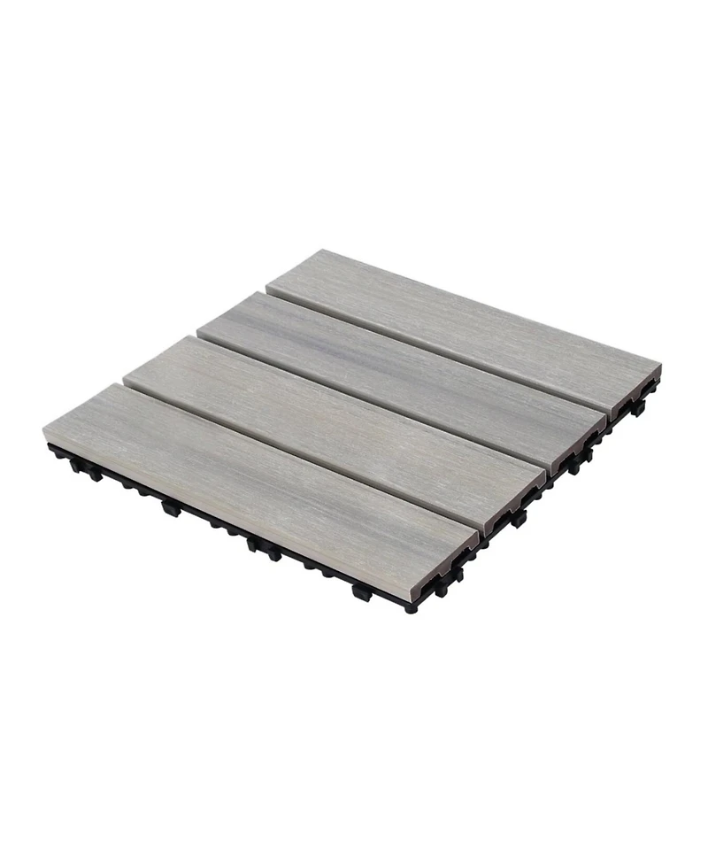 Wpc Patio Deck Tiles - 22 Pack, Interlocking