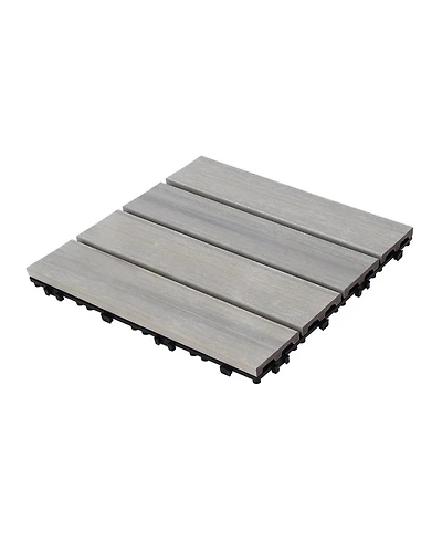 Wpc Patio Deck Tiles - 22 Pack, Interlocking