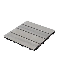 Wpc Patio Deck Tiles - 22 Pack, Interlocking