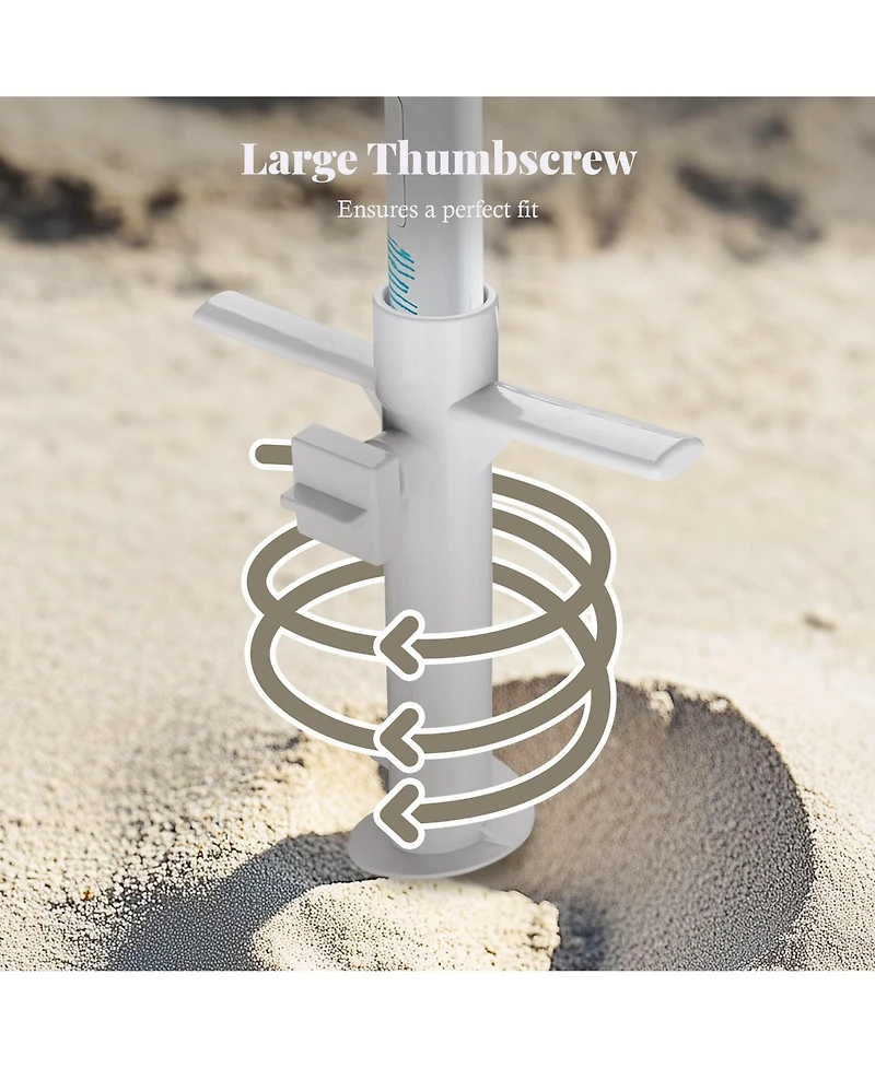 LAGarden 10 beach umbrella sand anchor, windproof spike for sand, grass, camping