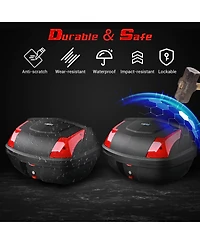 Ahr 48L Motorcycle Tour Tail Box Scooter Trunk Storage Lock Carrier Case for Helmet