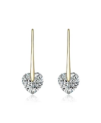 Clear Heart Cubic Zirconia Fish Hook Earrings