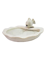7"H Electric Glazed Ceramic Fish Outdoor Water Fountain