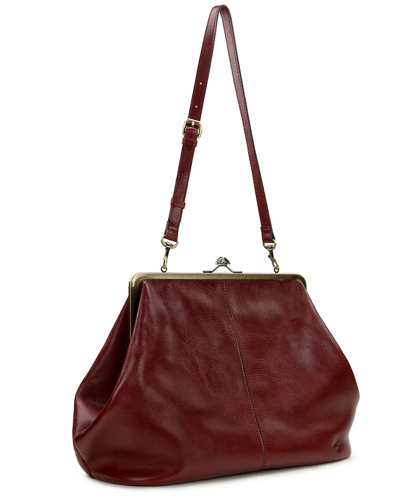 Patricia Nash Serafina Extra Large Leather Kisslock Bag