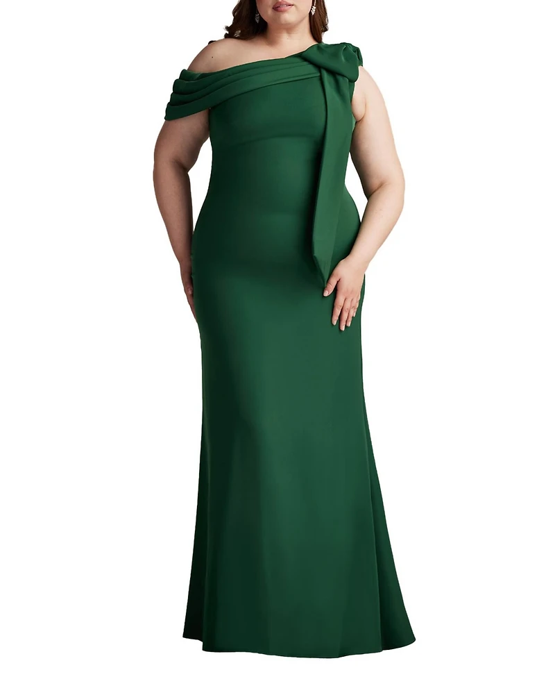 Tadashi Shoji Women's Cassia Bow-Shoulder Crepe Gown