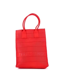 Pre-Owned Salvatore Ferragamo Tall Logo Tote Nylon