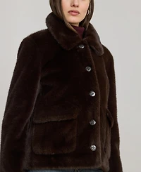 Lauren Ralph Women's Buttoned Faux-Fur Jacket