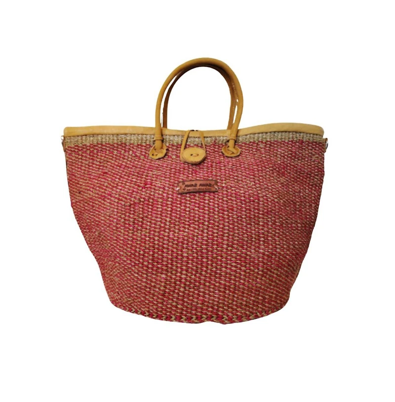 Brave Life Heart Handmade Sisal Straw Basket Tote Bag