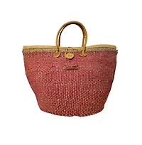 Brave Life Heart Handmade Sisal Straw Basket Tote Bag