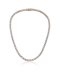 Sterling Silver Clear Cubic Zirconia 4MM Tennis Necklace