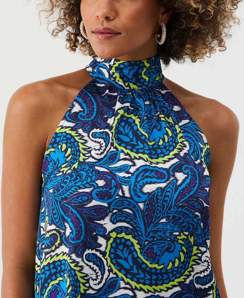 Ella Rafaella Petite Paisley Print Sleeveless Halter Top
