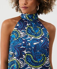 Ella Rafaella Petite Paisley Print Sleeveless Halter Top