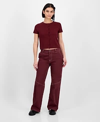Celebrity Pink Juniors' Slouchy Skater Wide-Leg Jeans