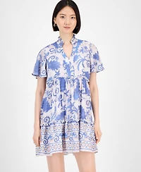 Sandra Darren Women's Printed Short-Sleeve Shift Dress