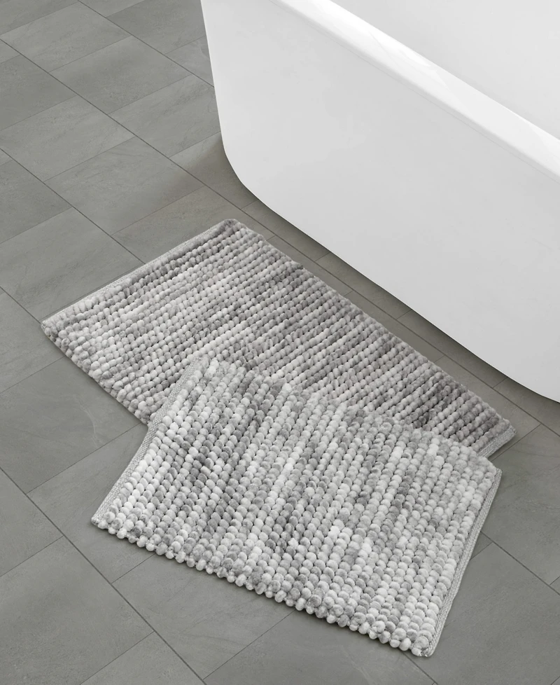 French Connection Space Dye Chunky Chenille 2-Pc. Bath Rug Set