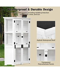 Outdoor Wood Storage Cabinet with Lockable Door