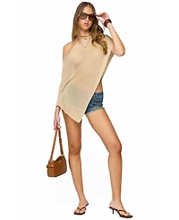 Edikted Women's Azalia Asymmetric Knit Poncho