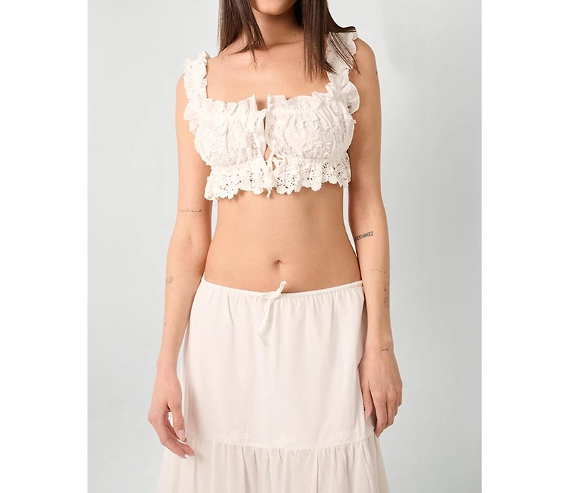 WeWoreWhat Women's Double Tie Top