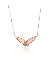 Suzy Levian Sterling Silver Cubic Zirconia Bat Wings Necklace
