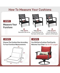 Aoodor 23'' x 26'' Outdoor Deep Seat Chair Cushion Set, Olefin Fabric, Slipcover with Sponge Foam, (Set of 2 Seats, 2 Backs, 2 Lumbar Pillows)