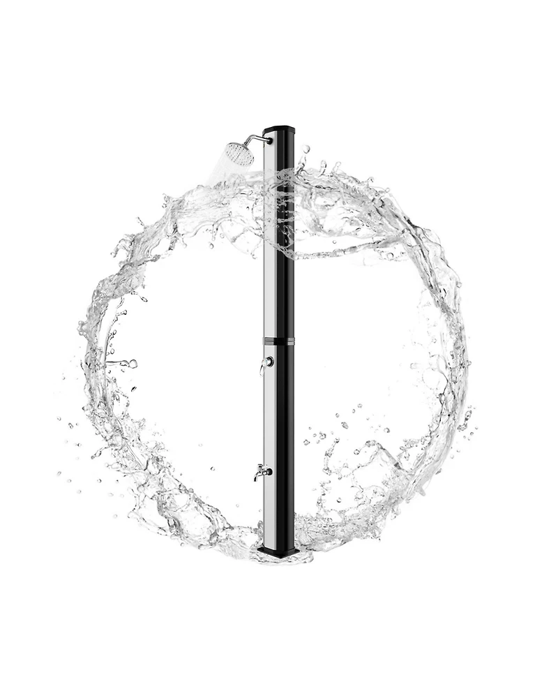7.2 Feet 9.3 Gallon Solar Heated Shower with Adjustable Head and Foot Tap