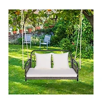 2-Person Outdoor Hanging Chair with Ropes