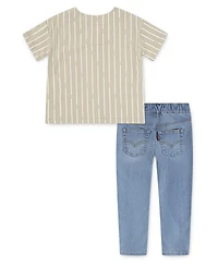 Levi's Little Boys 2-Piece Baseball T-Shirt and Jeans Set