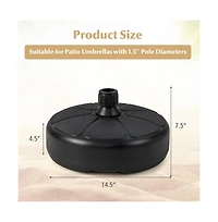 27 lbs Fillable Round Umbrella Base Stand for Yard Garden Poolside