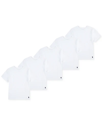 Polo Ralph Lauren Big Boys Crewneck Undershirts, 5 Pack