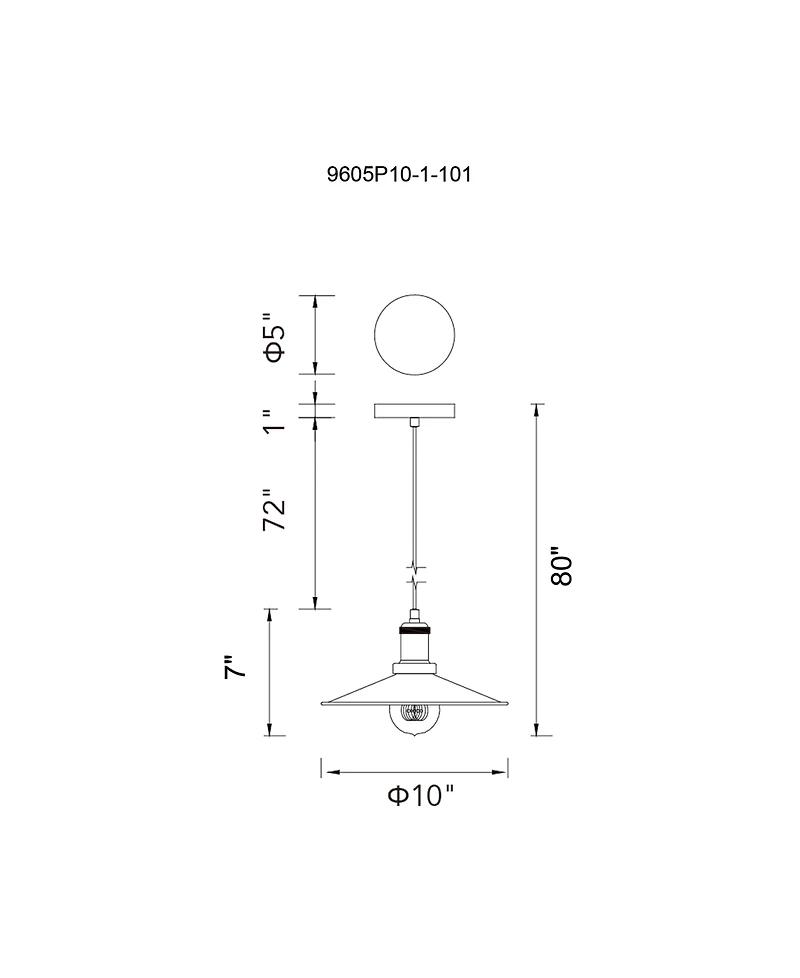 Cwi Lighting 9" Metal Brave 1 Mini Pendant