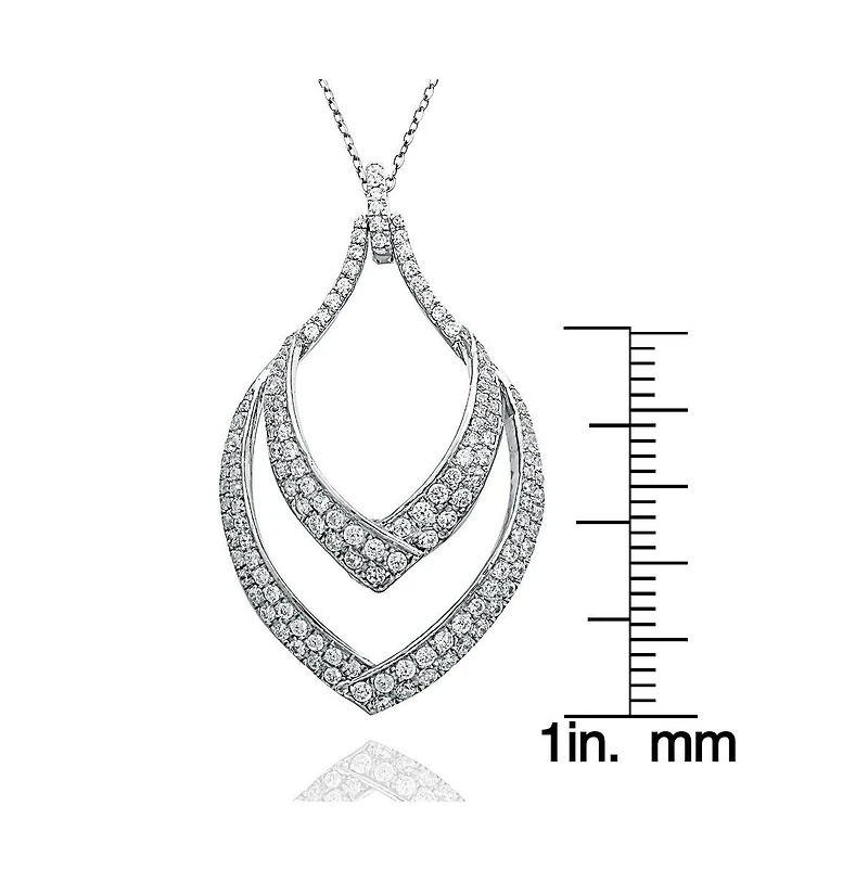 Suzy Levian Pave Cubic Zirconia Sterling Silver Modern Pendant