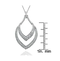 Suzy Levian Pave Cubic Zirconia Sterling Silver Modern Pendant
