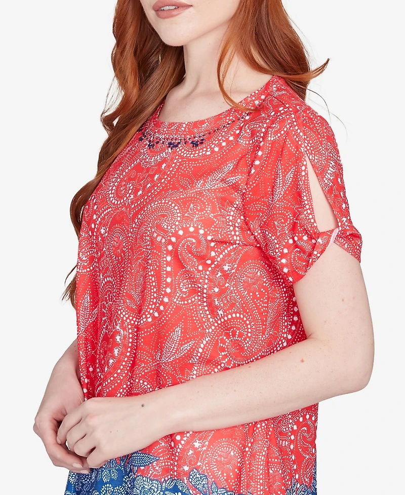 Ruby Rd. Petite Americana Embellished Jersey T-Shirt