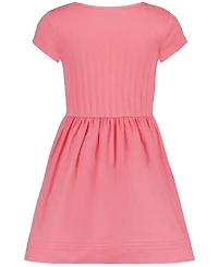 Tommy Hilfiger Toddler and Little Girls Knit To Woven Short Sleeve Dress