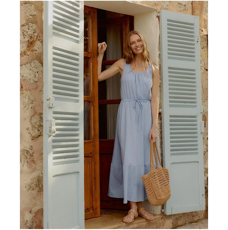 Pact Women's Organic Cotton Relaxed Slub Tank Maxi Dress