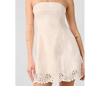 WeWoreWhat Women's Strapless Peplum Mini Dress