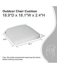 Aoodor Outdoor Dining Chair Cushions Set of 4, Waterproof Patio Furniture Seat Cushions, Pads with Ties, 18 x 19 inch
