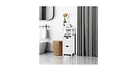 Bathroom Wooden Floor Cabinet Multifunction Storage Rack Stand Organizer