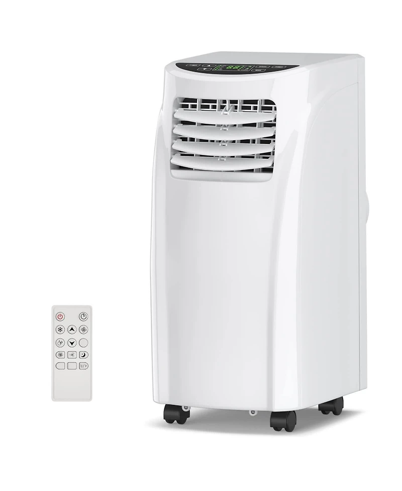 8000 Btu Air Conditioner Unit spaces up to 230 Sq.Ft with Remote Control Dehumidifier Function Window Wall Mount, 4 Caster Wheel, Sleep Mode and, Whit