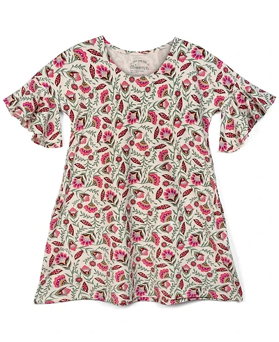 Mightly Toddler Girls Fair Trade Organic Cotton Cascade Dress