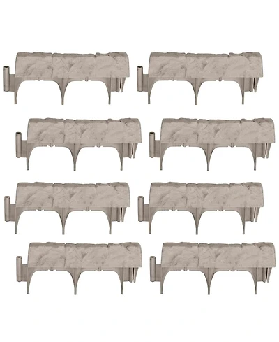 Suncast 10 Piece Landscape Design Border Decorative Rock Stone Edging (8 Pack)